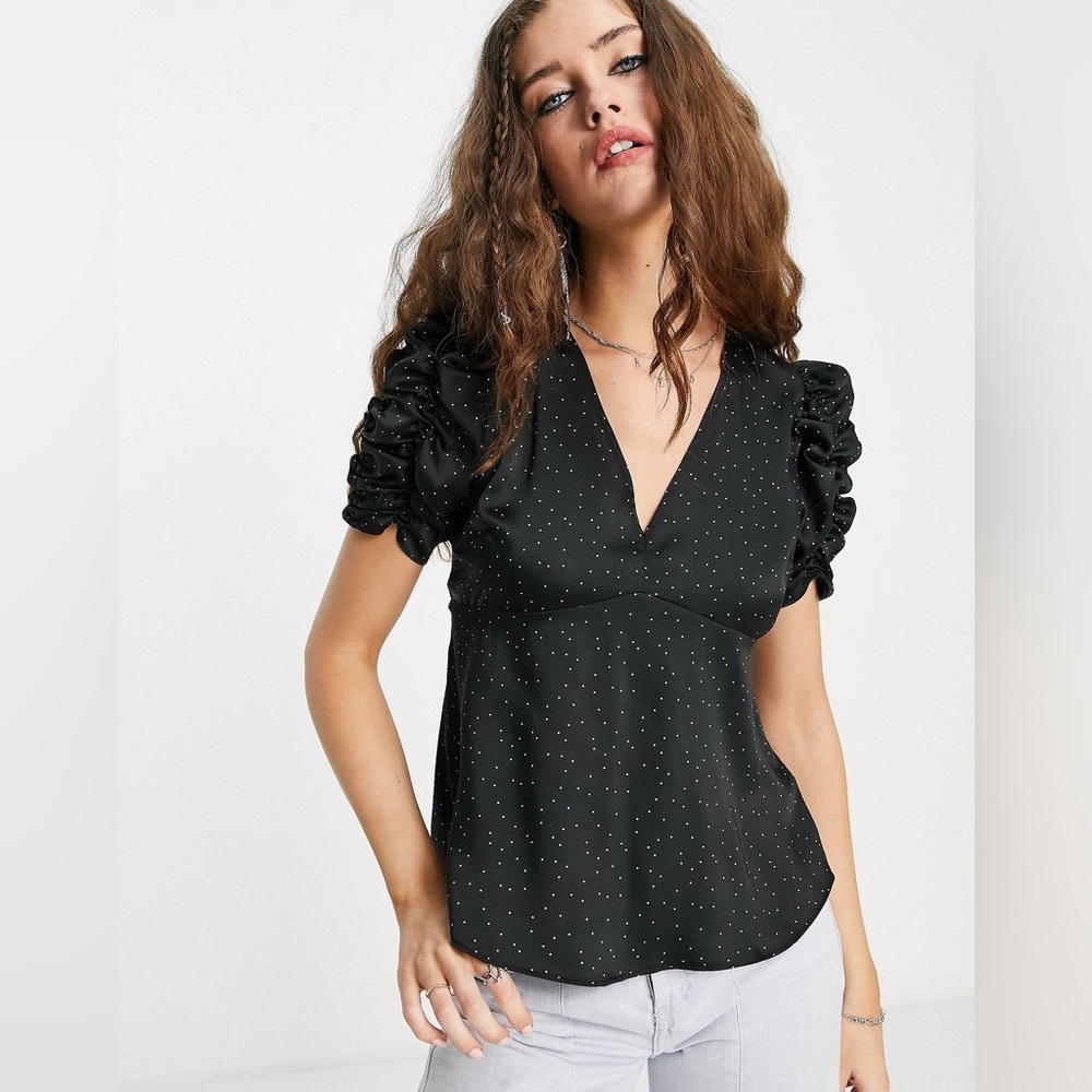 Topshop spot tea top in monochrome-Multi size4